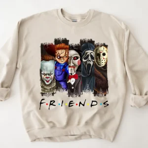 Halloween Shirt: Scary Friends, Horror Movie Characters, Killer Tee-2
