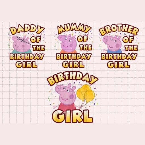 Peppa pig png, Family peppa pig png, peppa pig clipart, peppa pig birthday png, peppa wutz png, Peppa pig birthday girl PNG