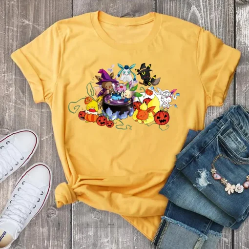 Halloween Shirt: Cute Eevee Evolutions & Witch Party Gift