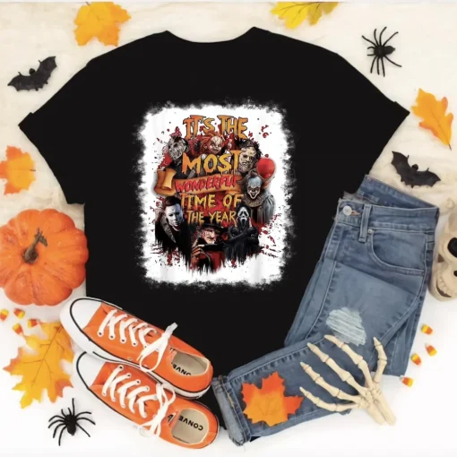 Halloween Shirt: Horror Characters and Friends - The Perfect Spooky Season Tee!-1