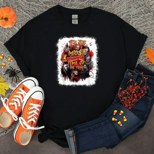 Halloween Shirt: Horror Characters and Friends - The Perfect Spooky Season Tee!-2