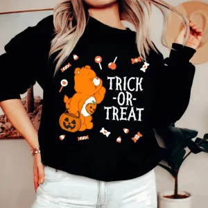 Halloween Shirt 2023 - Care Bears Trick or Treat Pumpkin Party Gift