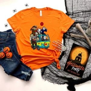 Halloween Horror Characters T-Shirt, Friends Halloween Shirt, Mystery Bus