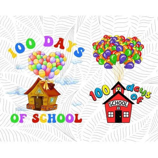 Balloon 100 Days of School PNG Bundles,100th Day of School Png, 100 Days Png, Teacher Png, School Png, School Shirt Png, Sports Png