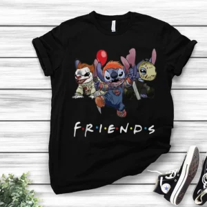 Halloween Friends Shirt: Stitch, Pennywise, Chucky, Jason Voorhees