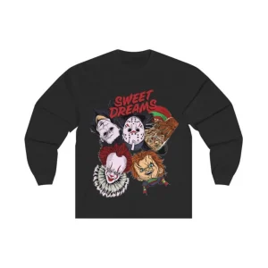 Halloween Shirt: Sweet Dreams Horror Movie with Pennywise, Jason Voorhees & Freddy Krueger-1