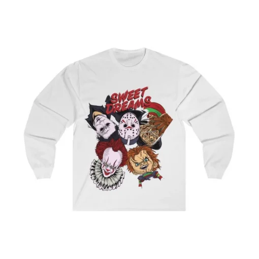 Halloween Shirt: Sweet Dreams Horror Movie with Pennywise, Jason Voorhees & Freddy Krueger-2