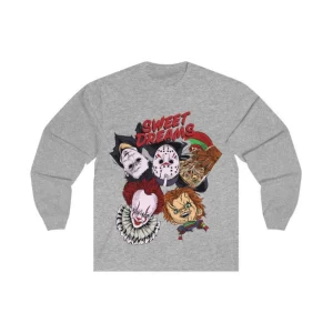 Halloween Shirt: Sweet Dreams Horror Movie with Pennywise, Jason Voorhees & Freddy Krueger-3