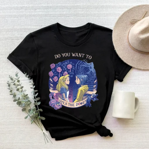 Halloween Coraline And Alice In Wonderland T-Shirt-2