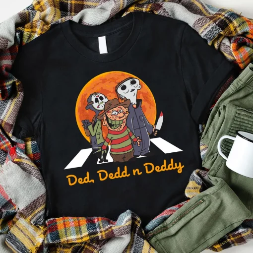 Halloween Shirt: Ed Edd n Eddy, Ded Dedd N Deddy, Freddy Krueger, Jason Voorhees, Michael Myers-1