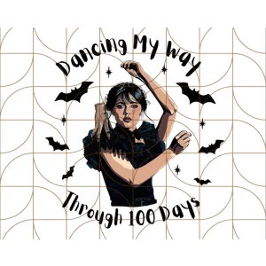 I Danced My Way Through 100 Days PNG, 100 Days of School Png, Back to School Png, School Png, Digital Download, Sublimation Design