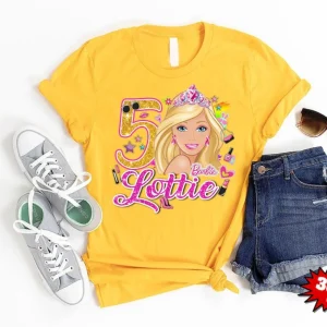 Barbie Birthday Girl Shirt Custom Age and Name 2