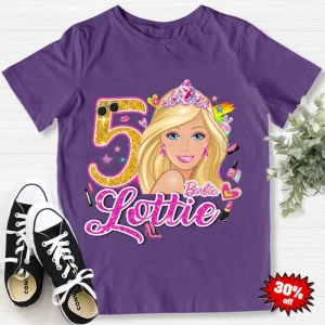 Barbie Birthday Girl Shirt Custom Age and Name
