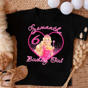 Barbie Birthday Girl Shirt Custom Name