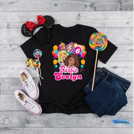 Barbie Birthday Shirt Custom Age and Name