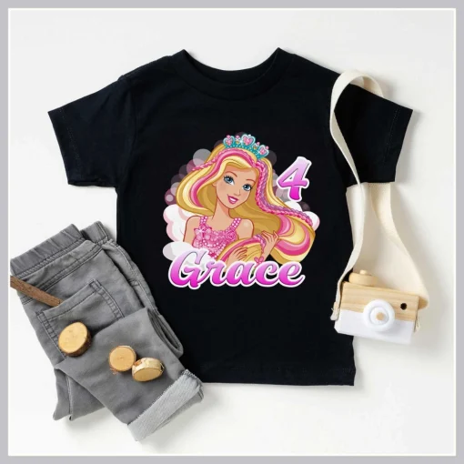 Barbie Birthday Shirt with Princess Doll Design 2