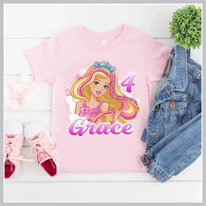 Barbie Birthday Shirt with Princess Doll Design