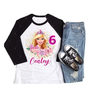 Barbie Doll Family Matching Birthday 34 Sleeve Raglan3