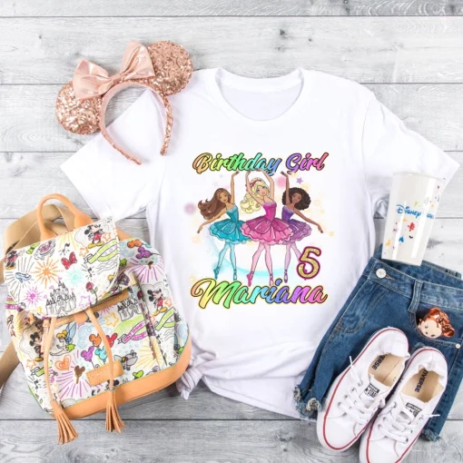 Barbie Girl Birthday Shirt With Custom Name and Age