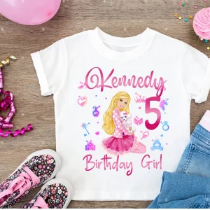 Barbie Shirt Custom Name for Birthday Girl