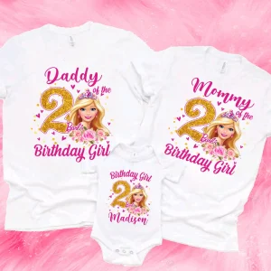 Birthday Girl Barbie Shirt with Princess Doll Print 3