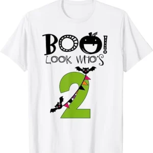 Boo Look Who's Two 2 Halloween Birthday T-Shirt