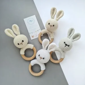 Bunny Rattle Nursery First Toy Expecting Mum Gift Newborn