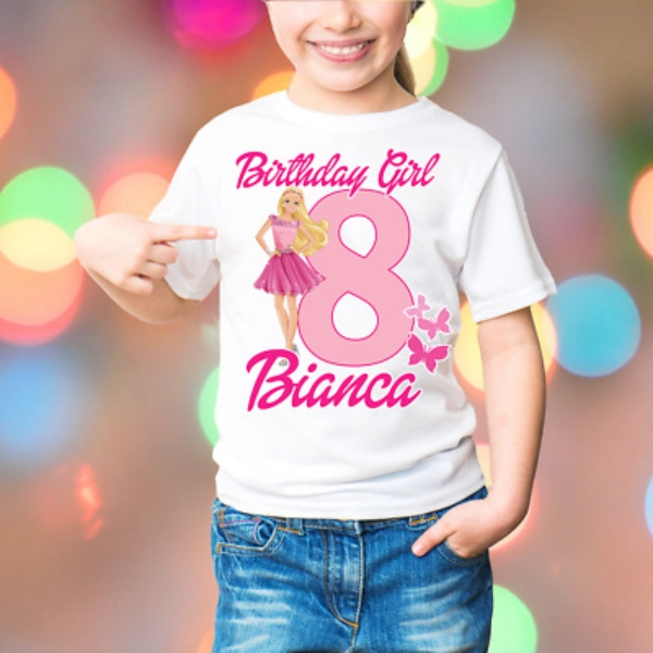 Choose the Personalized Barbie Birthday Shirt Size