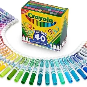 Crayola Ultra Clean Washable Markers For School, Back To School Gifts For Kids, 40 Classic Colors