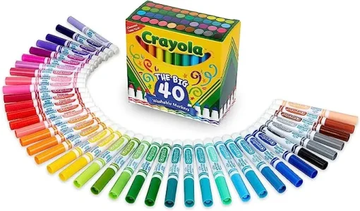 Crayola Ultra Clean Washable Markers For School, Back To School Gifts For Kids, 40 Classic Colors