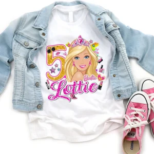 Custom Barbie Birthday Girl Shirt3