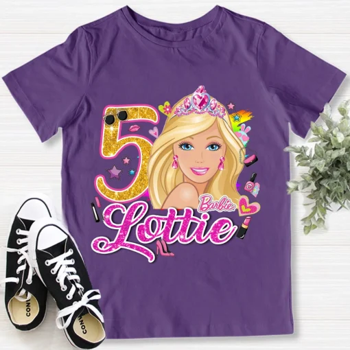 Custom Barbie Birthday Girl Shirt4