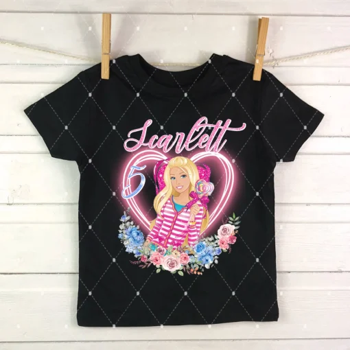 Custom Barbie Doll Shirt For Birthday Girls 2