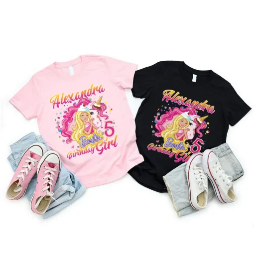 Custom Barbie Unicorn Girl Shirt 2