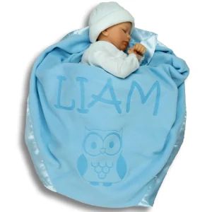 Custom Catch Personalized Owl Baby Blanket Gift