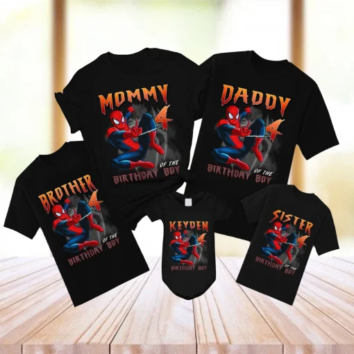 Spiderman Birthday Shirts For Family