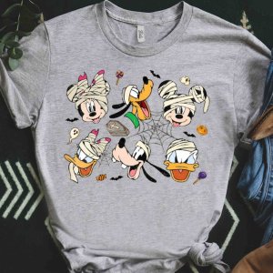 Cute Disney Mickey Mouse and Friends Custom Halloween Mummy Shirt, Mickey's Not So Scary Party Tee, Disneyland Family Vacation Holiday Gift 2