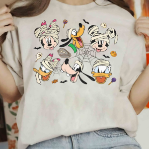 Cute Disney Mickey Mouse and Friends Custom Halloween Mummy Shirt, Mickey's Not So Scary Party Tee, Disneyland Family Vacation Holiday Gift 3