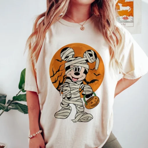 Disney Mickey Holding Pumpkin Halloween Comfort Colors Shirt, Mickey Friends Halloween Sweatshirt, Mickey's Not So Scary Halloween Party