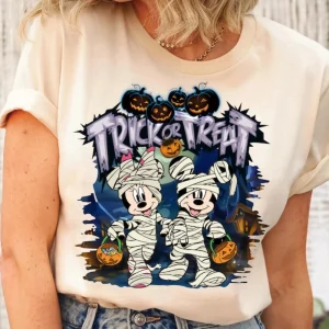 Disney Mummy Mickey and Minnie Halloween T-Shirt, Halloween Mummy Shirt, Trick Or Treat, Spooky Season, Disneyland Halloween Matching Shirts
