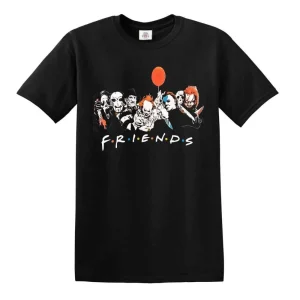 FRIENDS HALLOWEEN T SHIRT Horror Movie Scary Killers Friends Gift Top Tee Tshirt