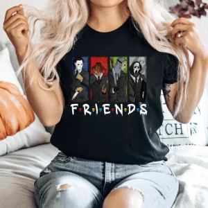 Friends Nightmares Halloween Blocks T-Shirt, Horror Movie Shirt, Horror Movie Killers T-shirt, Dtf Horror Boys of Fall Leopard