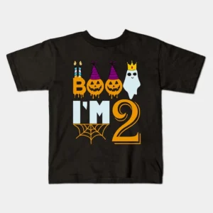 Funny ghost boo i'm 2 two Kids birthday halloween Kids T-Shirt