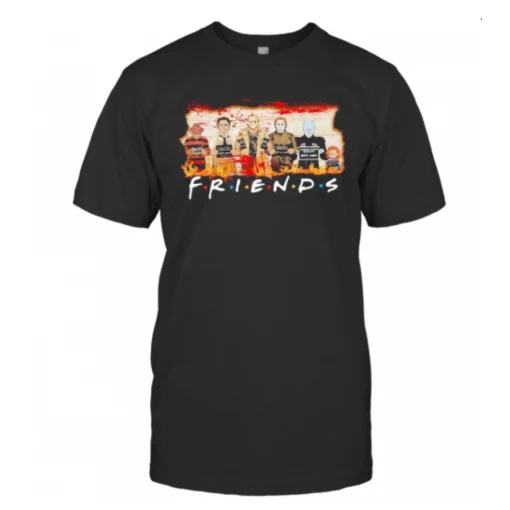 HALLOWEEN HORROR CHARACTERS FRIENDS BLOOD T-SHIRT