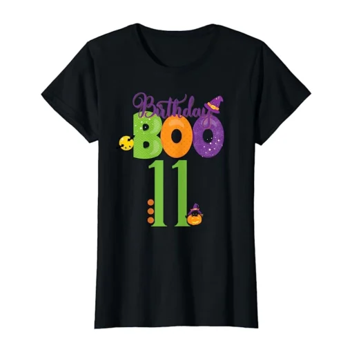 Halloween 11th Birthday Girls Halloween Birthday Shirt