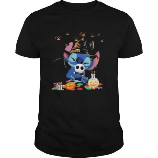 Happy halloween stitch witch pumpkins shirt