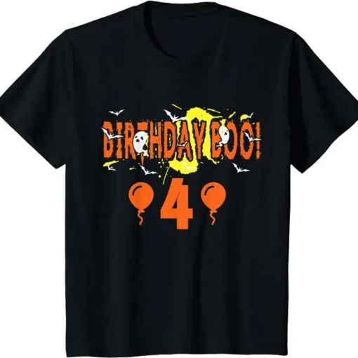 Kids Cute Adorable Happy Fourth Birthday Boo Halloween T shirt