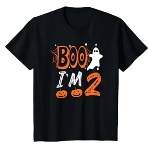 Kids Ghost Boo I'm 2 Two Birthday Shirt Halloween T-Shirt