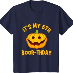 Kids It's My 5th Boor-thday Shirts, Funny Birthday Halloween Shirts