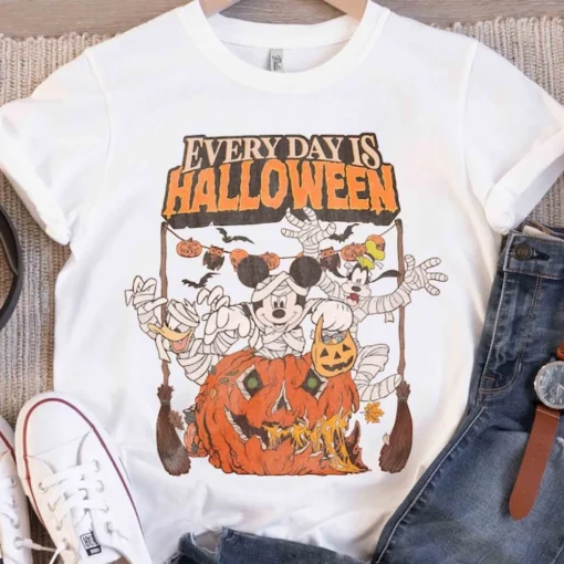 Mickey Mouse And Friends Every Day Is Halloween Custom Shirt, Disney Parks Halfway To Halloween Tees2